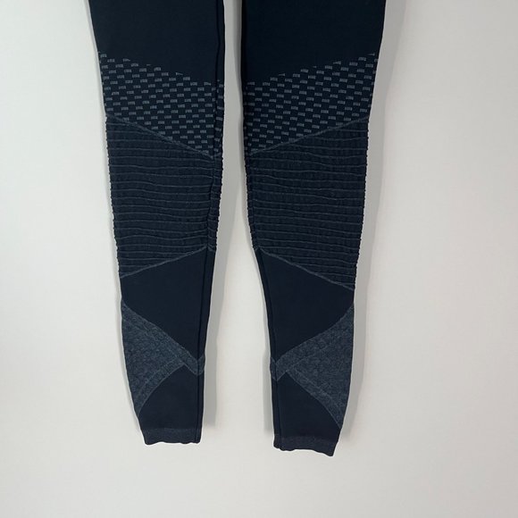 Spanx Dark Blue Moto Stripe Pull On Stretch Shapewear Leggings Small S Women's - Picture 4 of 8